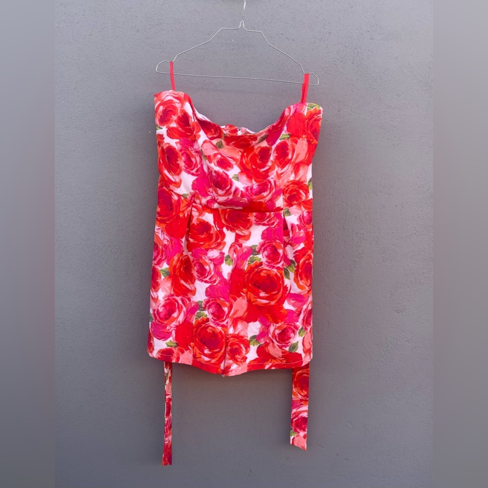 Vibrant Strapless Floral Dress